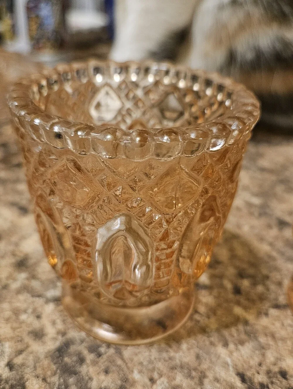 Vintage Pressed Glass Votive Candle Holder